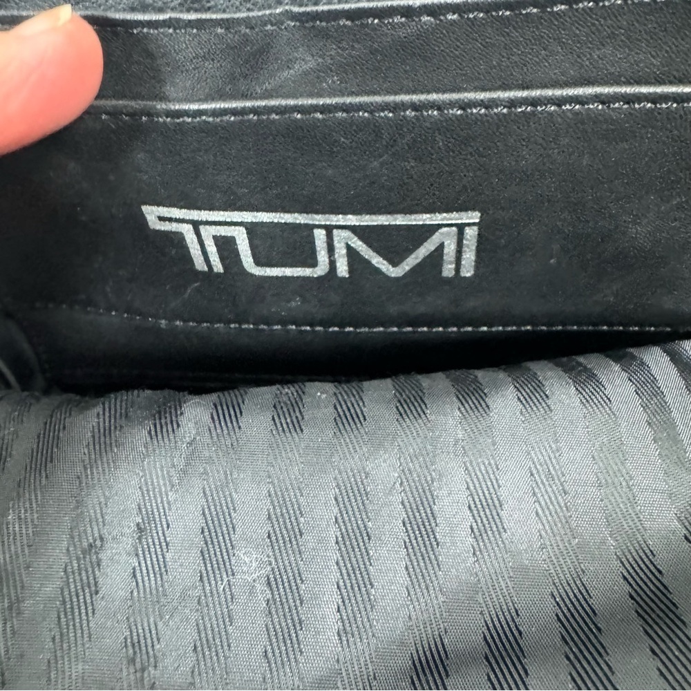 Tumi Black Napa Leather Deluxe Luxury Backpack Model 9640D3 Laptop Work Travel - Picture 12 of 14